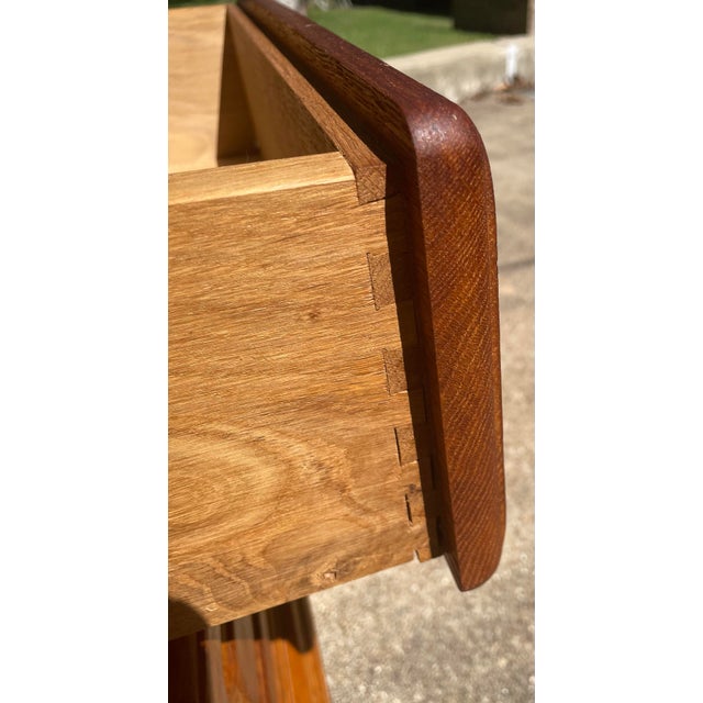 Vintage Rustic Two Drawer Side Table For Sale - Image 4 of 8