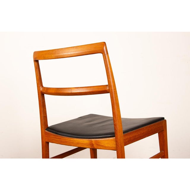 Wood Danish Teak and Leather Model 430 Chairs by Arne Vodder for Sibast, 1960s, Set of 4 For Sale - Image 7 of 18