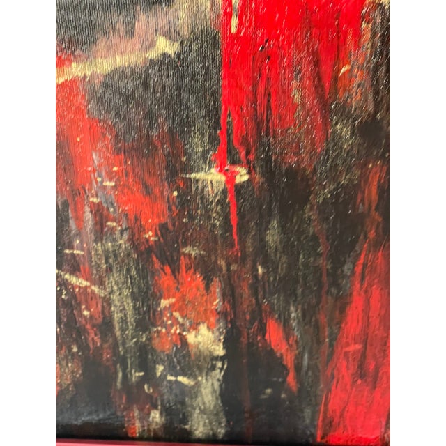Textile Dark Abstract Oil on Canvas Painting Norma Smith For Sale - Image 7 of 10