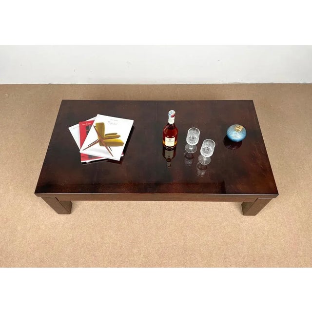 Italian Brown Goatskin Coffee Table by Aldo Tura, 1960s For Sale - Image 11 of 16