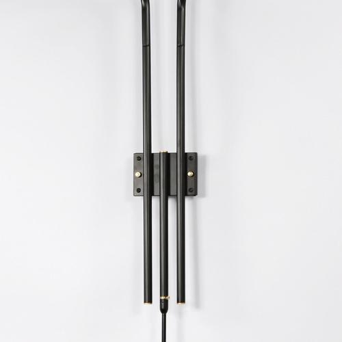 Black Three Rotating Straight Arms Wall Lamp by Serge Mouille For Sale - Image 9 of 12