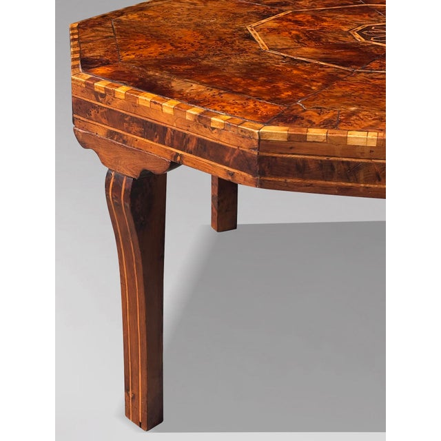 Late 19th Century 19th Century Octagonal Burr Yew Wood Coffee Table, 1880s For Sale - Image 5 of 11