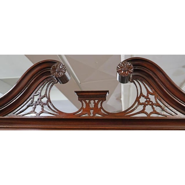 Mid 20th Century Grosfeld House Flame Mahogany Inlaid China Cabinet Bookcase Breakfront For Sale - Image 17 of 18