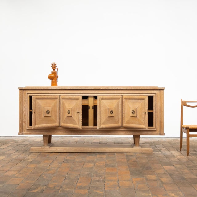 Mid-Century Modern French Sideboard in the style of Gaston Poisson, 1940s For Sale - Image 9 of 12