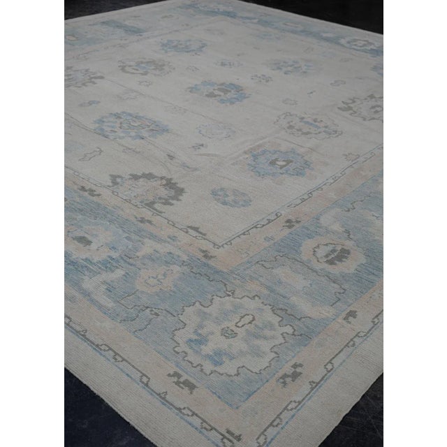 Early 21st Century Turkish Oushak Rug 12'10" x 13'7" For Sale - Image 5 of 6