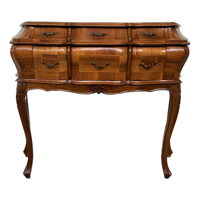 Baroque-Style Console Table with Six Drawers, 1950s For Sale