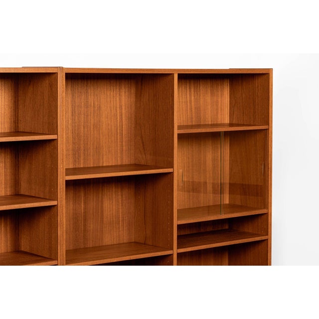 Brown Pair Mid-Century Swedish Modern Teak Bookcase Cabinets, 1960s For Sale - Image 8 of 18