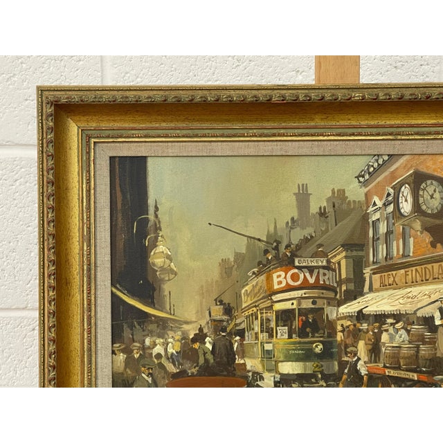 Realism Robert D Beattie, Oil Painting of Kingstown Dublin in 1910 by Modern Impressionist Irish Artist, 1950 Circa For Sale - Image 3 of 13