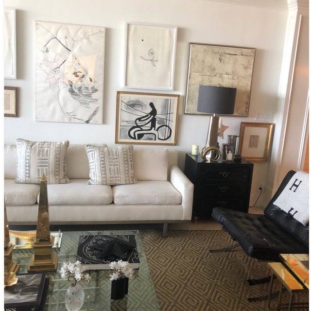 Metal Vintage Modern Sofa With Steel Base For Sale - Image 7 of 10