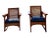 Mission American Arts and Crafts Caned Oak and Leather Armchair and Rocker C. 1910 For Sale - Image 3 of 7