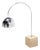 Cream Vintage Mid Century Arco Marble Cube Base Chrome Table Lamp For Sale - Image 8 of 8