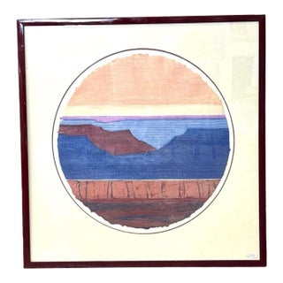 "Canyon Glow" Original Collograph Textile Art by Sandra Bowden, 72/100 For Sale