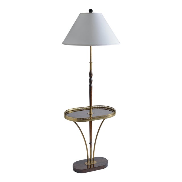 1960s French Hollywood Regency Brass Gallery Bouillotte Table Floor Lamp For Sale - Image 14 of 14