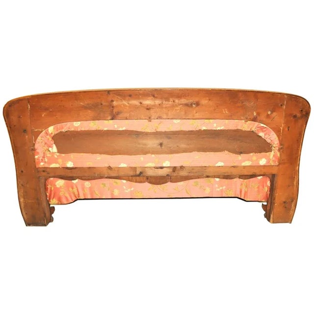 Liberty sofa in inlaid walnut wood (the peculiarity is the evident representation of whiplash, typically Liberty) with...