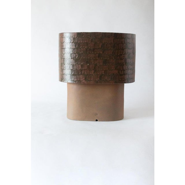 Large Table Lamp in Stoneware with Hand-Painted Glaze by Lucas Huillet For Sale - Image 4 of 17