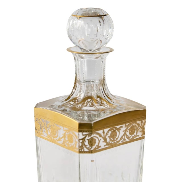 French Saint Louis Crystal Thistle Whiskey Carafe For Sale - Image 3 of 9