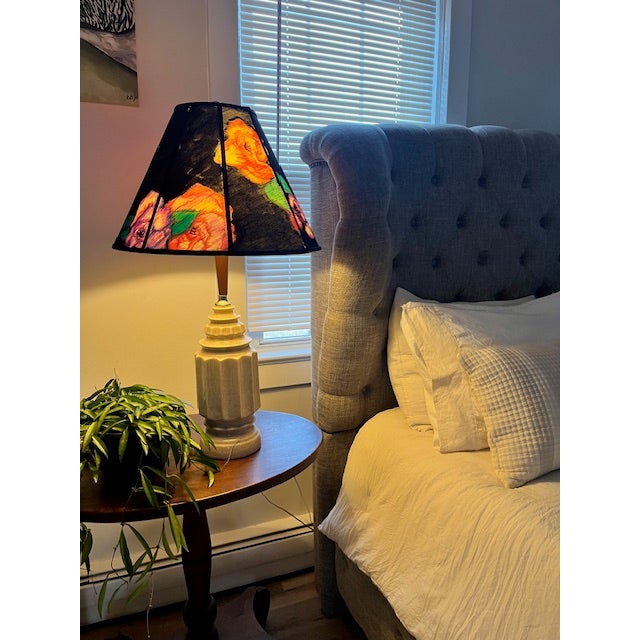 Ebony Pair of Hand Painted Silk Lampshades For Sale - Image 8 of 8