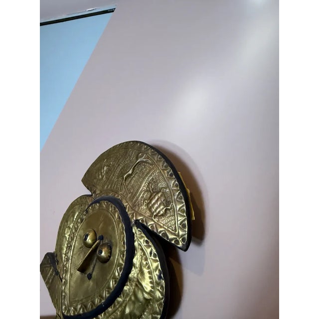 Vintage Kota Reliquary Guardian Figure, Brass on Wood, African Tribal Art From Gabon Style For Sale In Baltimore - Image 6 of 8