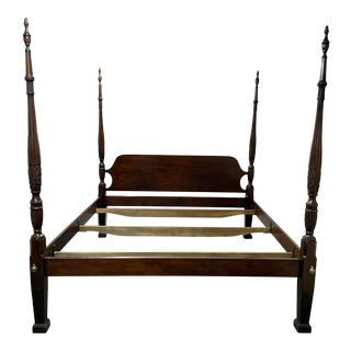Eastern King Size Drexel Heritage Four Post Traditional Bed Frame For Sale