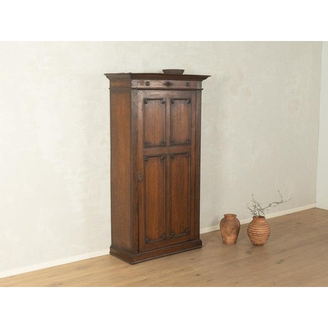 Antique Oak Cabinet with Coffered Paneling, 1900 For Sale - Image 8 of 8