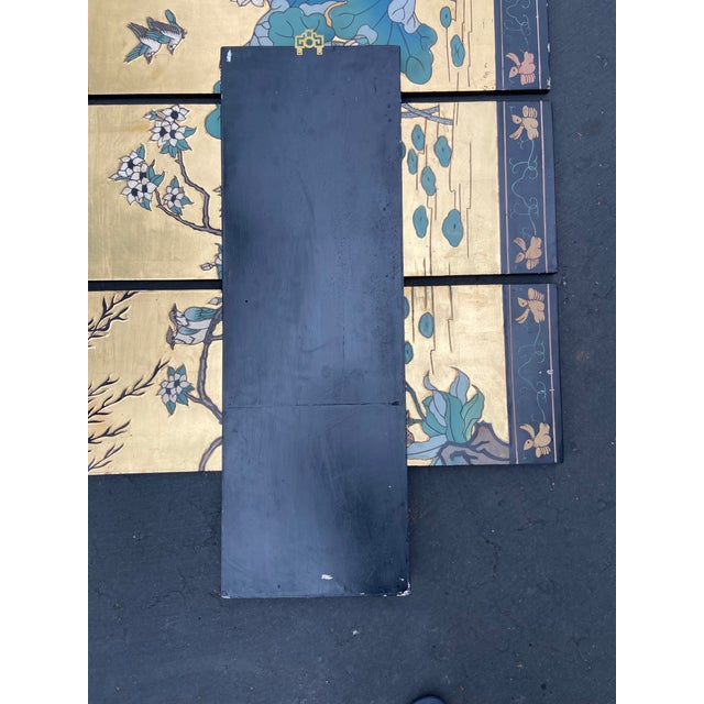 Vintage Chinese 4-Panel Coromandel Lacquer Wall Hangings For Sale In Los Angeles - Image 6 of 10