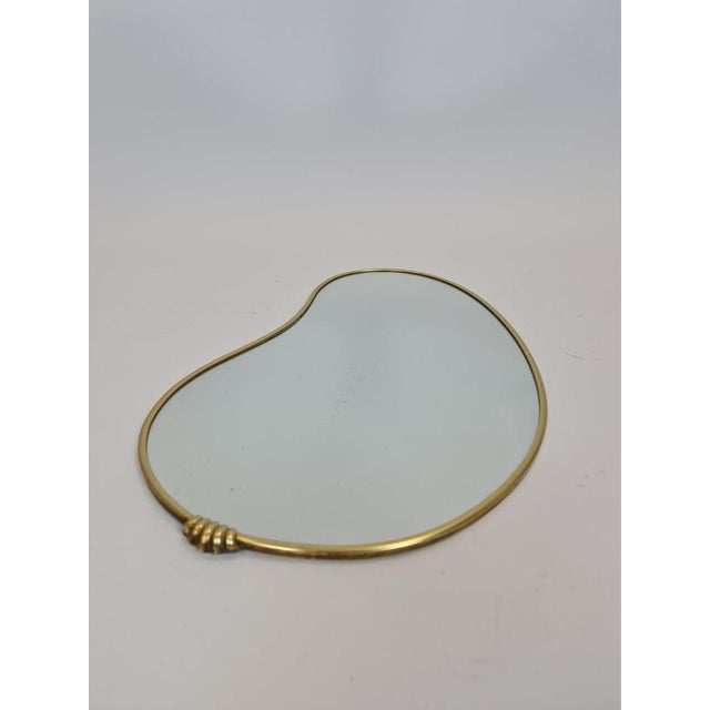 Mid-Century German Asymmetric Brass Wall Mirror, 1960s For Sale - Image 3 of 10