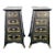 Black and Gold 4 Drawer Pyramid Graduated Dorothy Draper Style Hollywood Regency Side Tables- a Pair For Sale