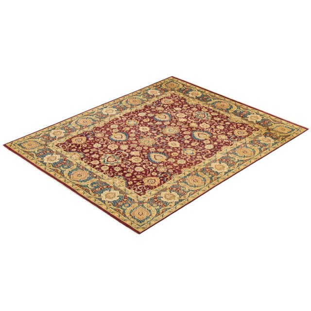 Red Mogul Collection Hand-Knotted Area Rug - Red 8' 1" x 10' 0" For Sale - Image 8 of 9