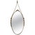 Oval Brass Wall Mirror with Neoclassical Decoration and Brass Chain, 1950s For Sale - Image 17 of 17