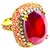 Bochic "Orient" Vintage Ruby, Diamond & Pink Sapphire Ring Set 18K Gold & Silver For Sale - Image 15 of 18