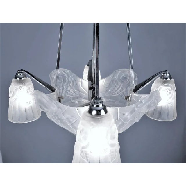 Art Deco Ceiling Lamp from Cristalleries De Compiègne, 1920s For Sale - Image 9 of 13
