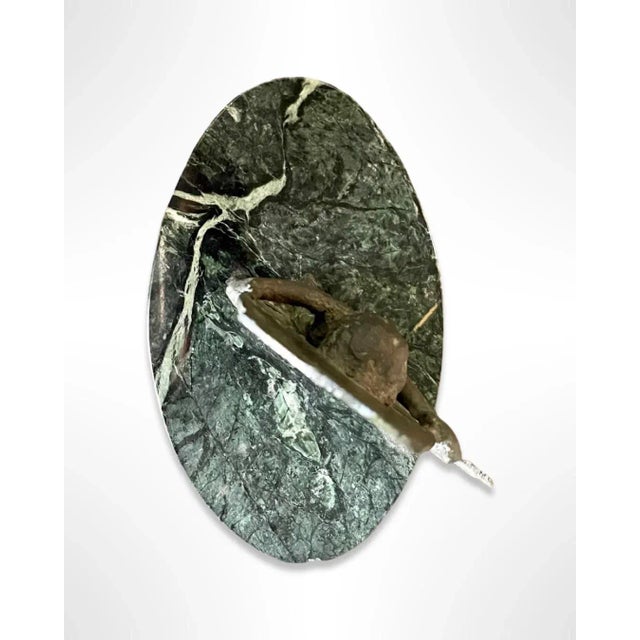 Metal Vintage Marble and Bronze Decorative Sculpture of Boy, Signed Original For Sale - Image 7 of 8