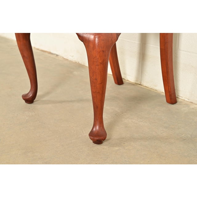 Henkel Harris Queen Anne Solid Cherry Wood Side Chairs or Dining Chairs | Pair For Sale - Image 10 of 15