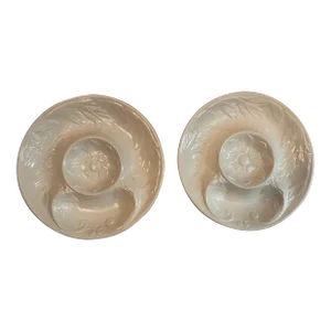 Mid 19th Century White Majolica Artichoke Plates - Set of 2