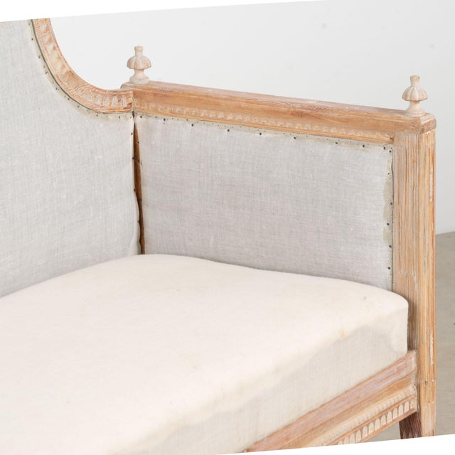 19th Century Swedish Original White Painted Pine Gustavian Bench For Sale - Image 13 of 17