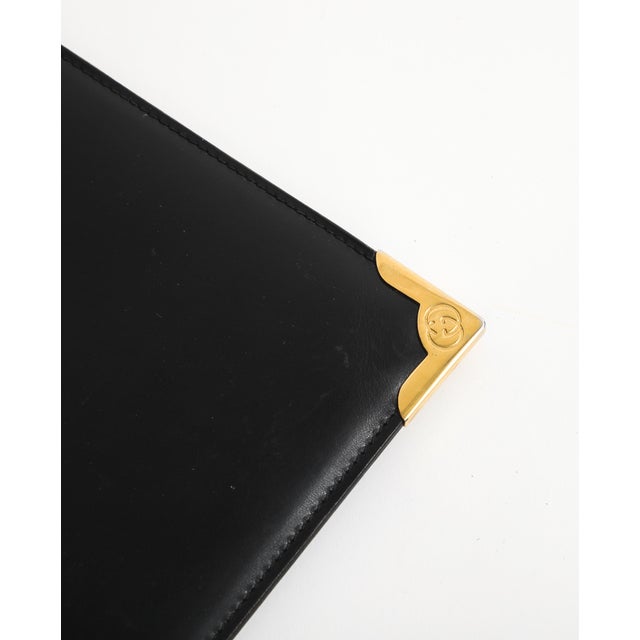 Gucci Black Leather Portfolio Folder by Gucci, Circa 1980s For Sale - Image 4 of 8