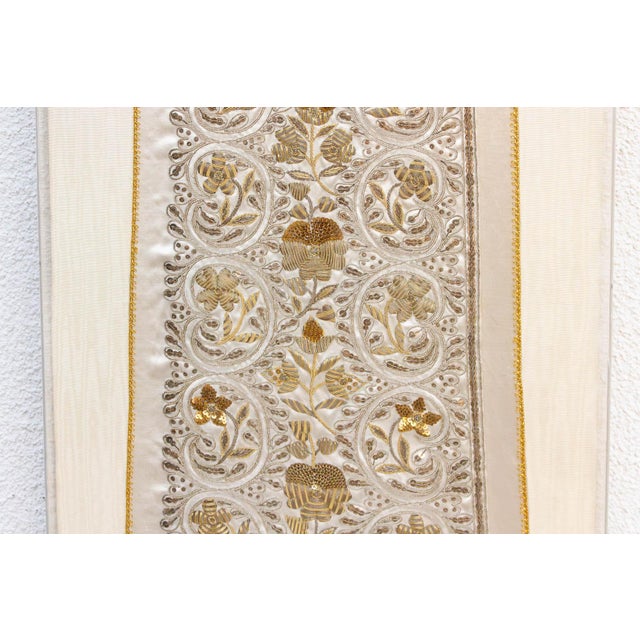 Gilded Stole, Antique Indo-Spanish Zardozi Textile For Sale - Image 4 of 5