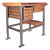 Industrial Mahogany Desk Work Table, Former Czechoslovakia, 1960s For Sale