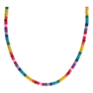 Rainbow Vibes Ceramic Bead Necklace For Sale