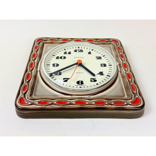 1960s Vintage Ceramic Kitchen Wall Clock from Kienzle, 1960s For Sale - Image 5 of 11