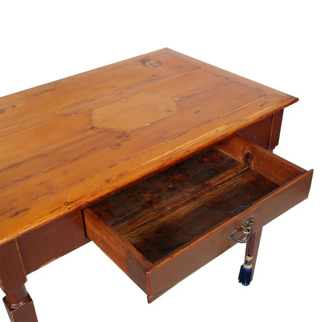 - 18th century rustic desk table or country table - Original pine wood laquered - Restored the top and finished to wax -...