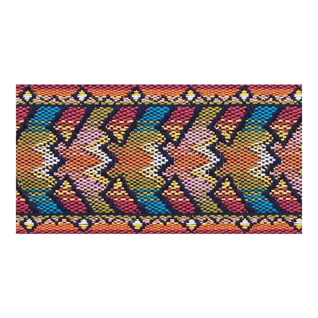 Sample - Schumacher Needlework Tape in Multi For Sale