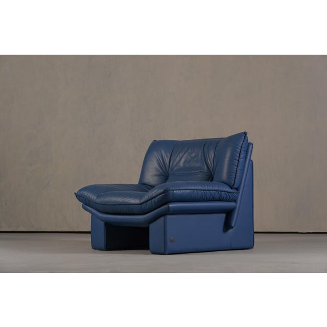 Postmodern Leather Armchair by Nicoletti Salotti, Italy, 1980s For Sale - Image 9 of 15