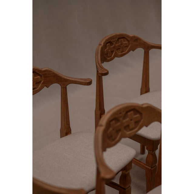 Vintage Dining Chair Set by Henning Kjærnulf, 1960s, Set of 6 For Sale - Image 6 of 12