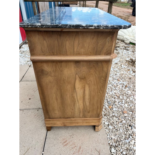 French 19th Century Louis Philippe Bleached Burl Walnut Marble Top Commode For Sale - Image 6 of 12