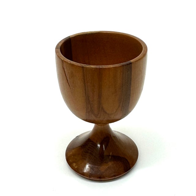 Mid 20th Century Vintage Small Scale Mixed Wooden Goblet Curation - Group of 6 For Sale - Image 5 of 8