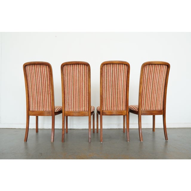 1980s Vintage Attributed to Hickory Manufacturing Co. Burl Wood Dining Chairs (Set of 8) For Sale - Image 5 of 18