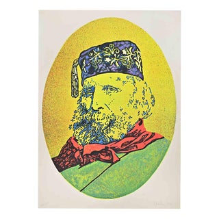 Gaingiacomo Spadari, Portrait of Garibaldi, 1980s, Screen Print For Sale