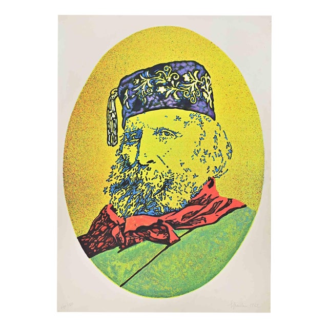Gaingiacomo Spadari, Portrait of Garibaldi, 1980s, Screen Print For Sale