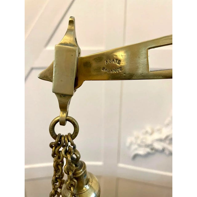 Gold Antique 19th Century Brass Scales, 1880s For Sale - Image 8 of 10
